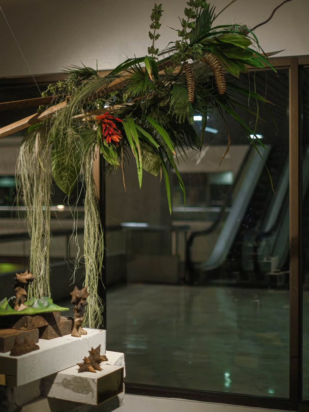 PURVEYR Plaza showroom floral installation detail